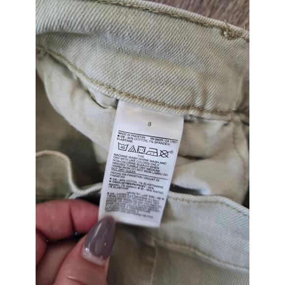 Old Navy Curvy Extra High Rise Sky Hi Straight Pants Women’s 8 Beige Utility - Picture 5 of 11